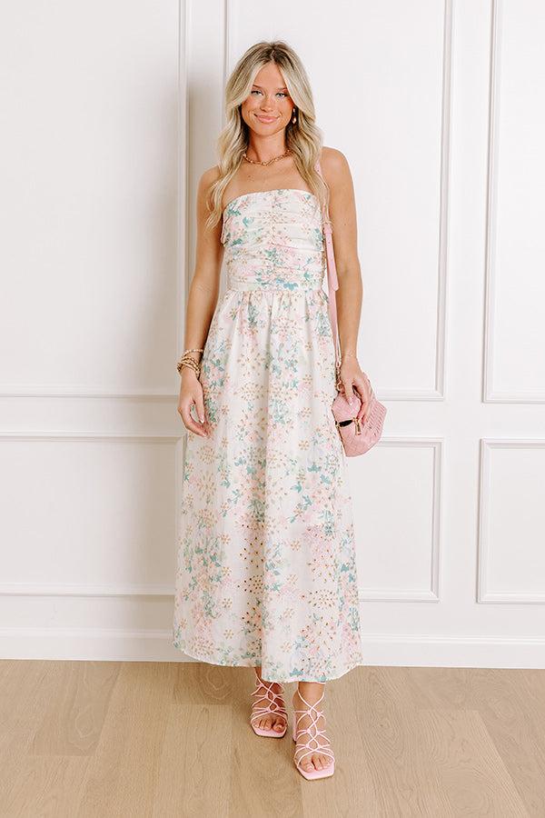 Impressions Portofino Days Floral Eyelet Midi Dress