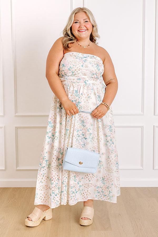 Impressions Portofino Days Floral Eyelet Midi Dress Curves