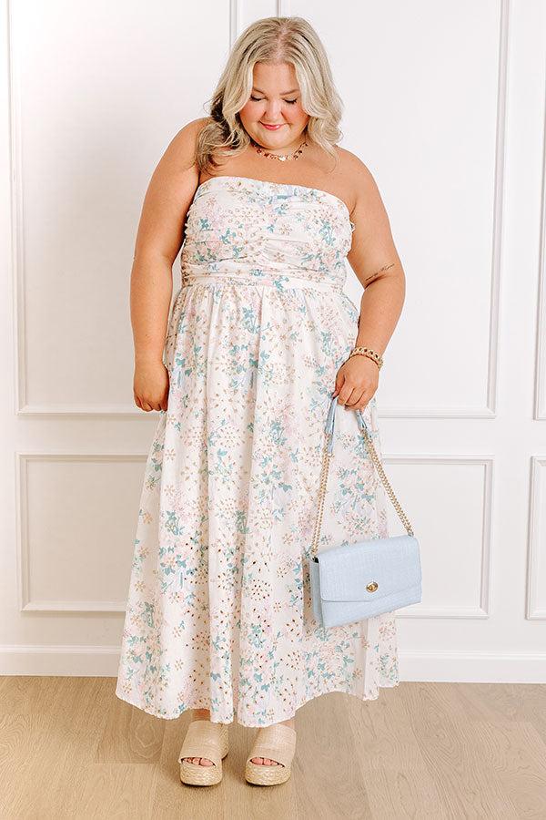 Impressions Portofino Days Floral Eyelet Midi Dress Curves