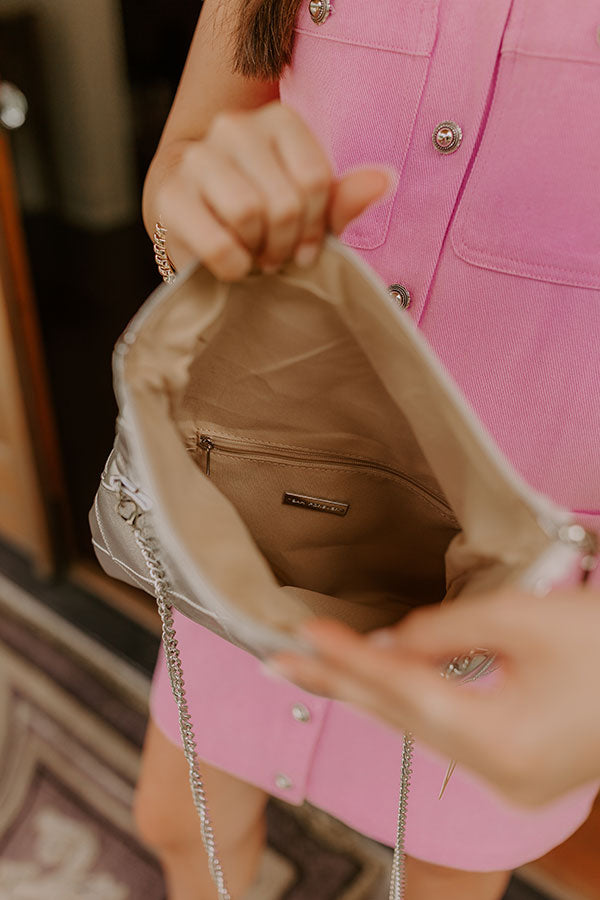 Impressions Posh Mode Faux Leather Clutch In Silver