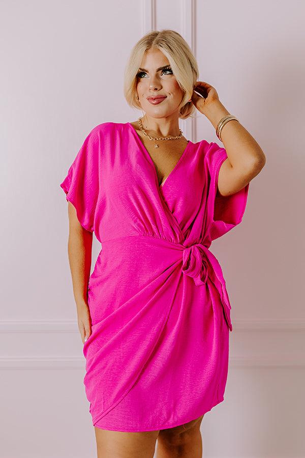 Impressions Possible Romance Mini Dress in Hot Pink Curves