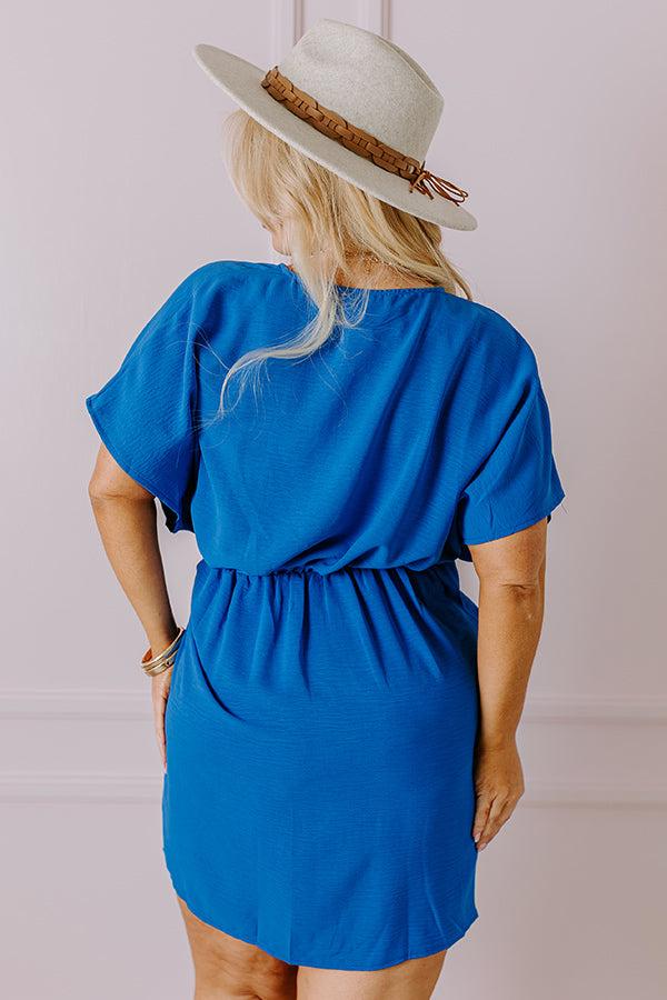 Impressions Possible Romance Mini Dress In Royal Blue Curves