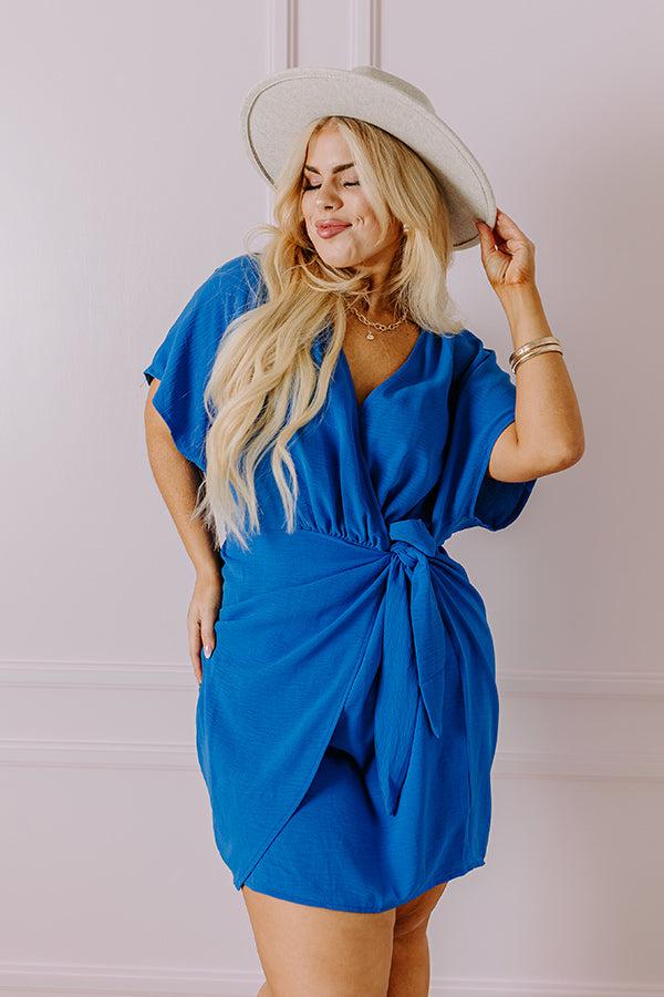 Impressions Possible Romance Mini Dress in Royal Blue Curves