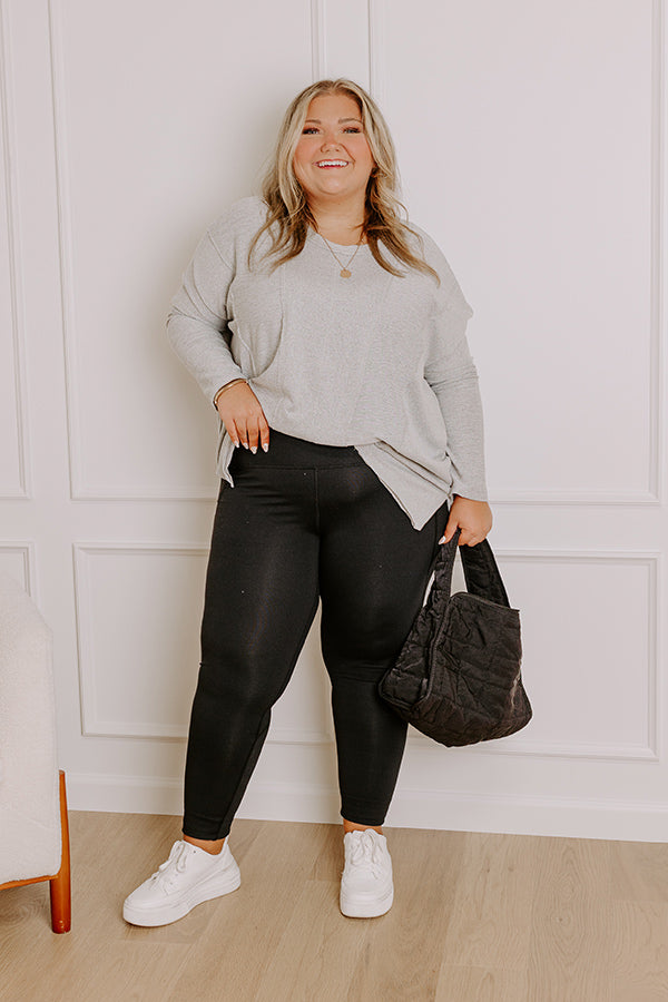 Impressions Power Hour High Waist Active Leggings in Black Curves