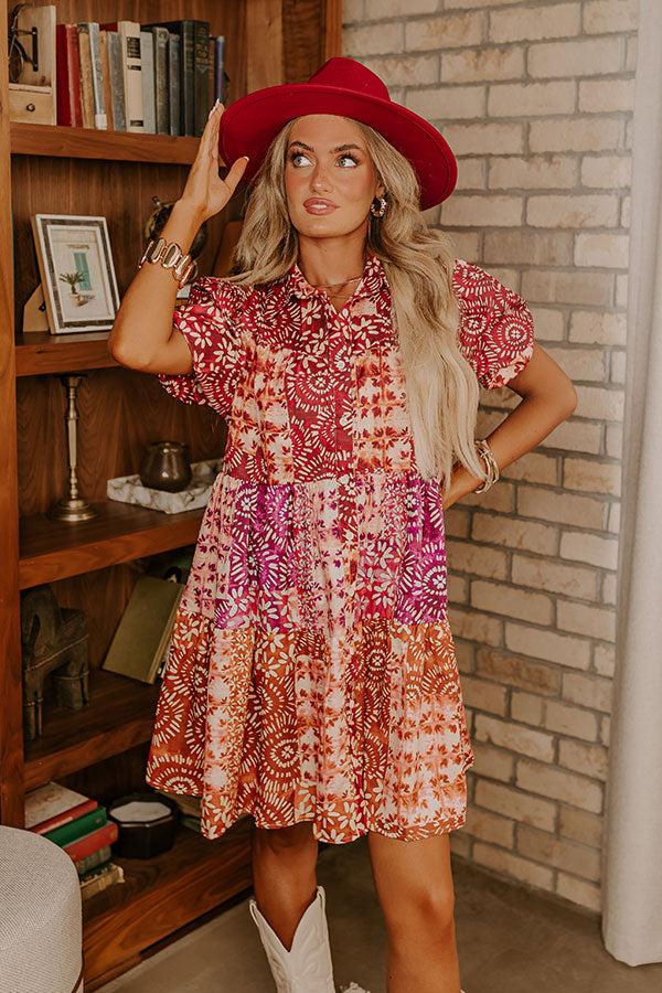Impressions Pretty And Playful Button Down Mini Dress
