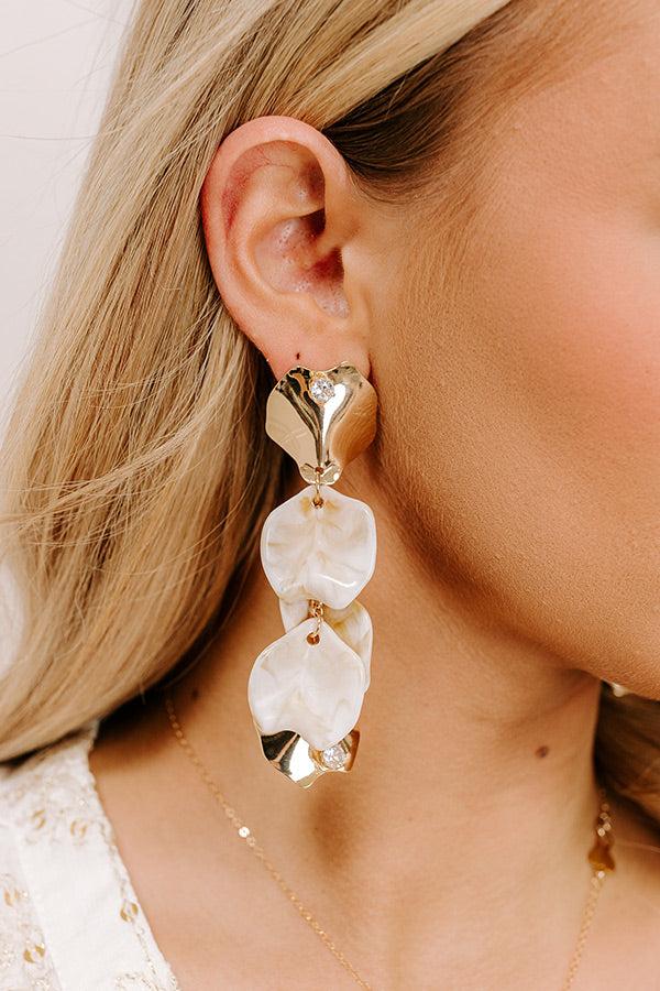 Impressions Pretty Petals Drop Earrings In Champagne