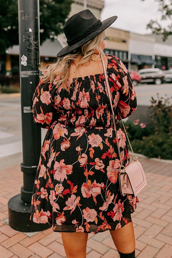 Impressions Pretty Petals Smocked Mini Dress Curves