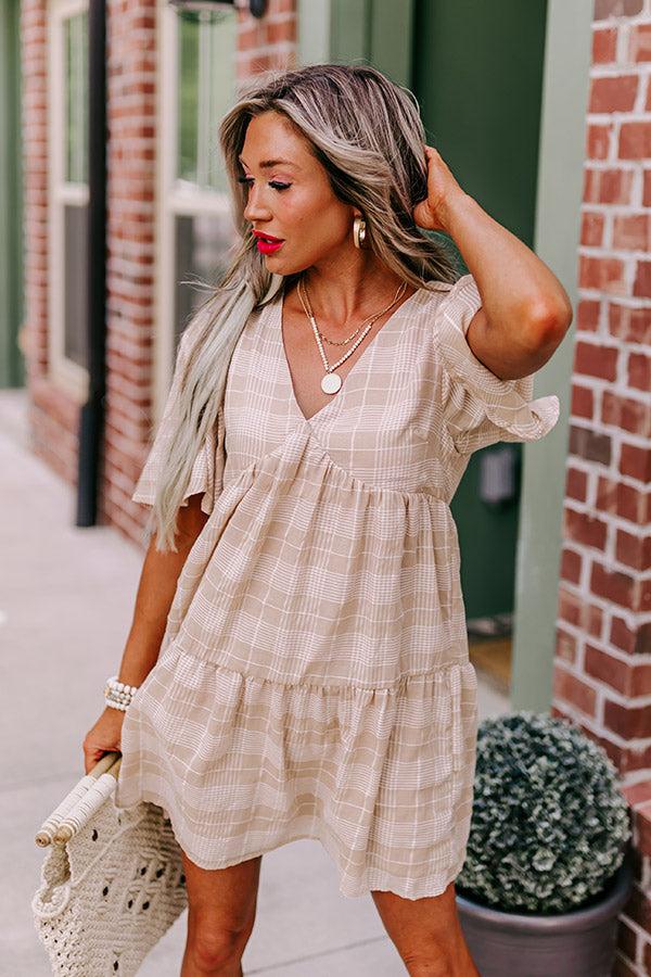 Impressions Pretty Presence Babydoll Dress In Iced Latte