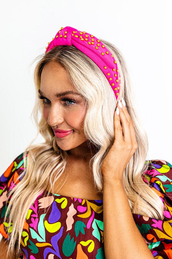 Impressions Pretty Presence Embellished Headband In Fuchsia