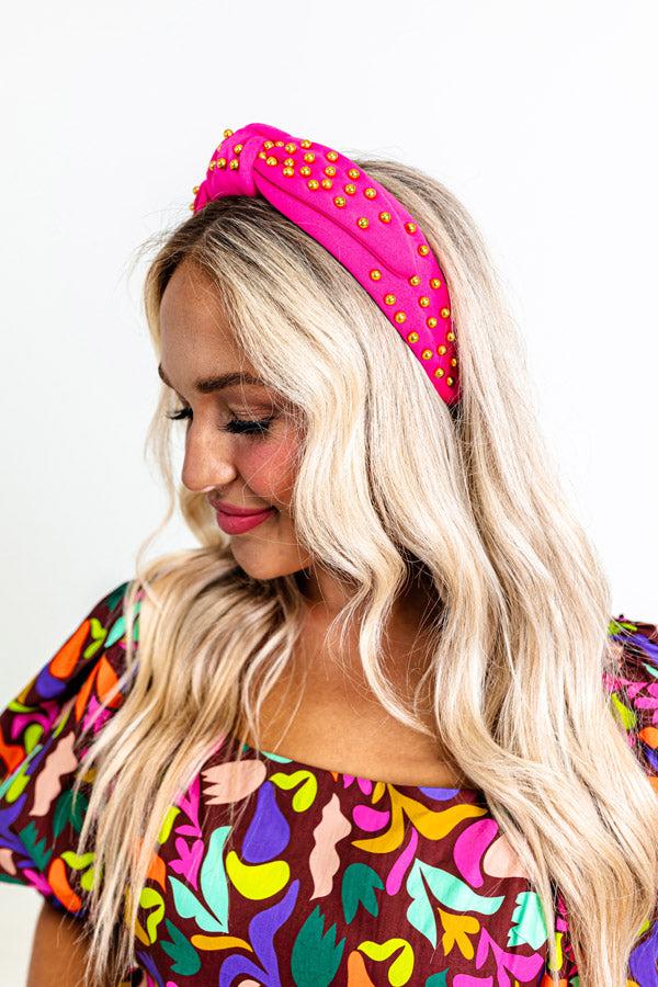 Impressions Pretty Presence Embellished Headband In Fuchsia