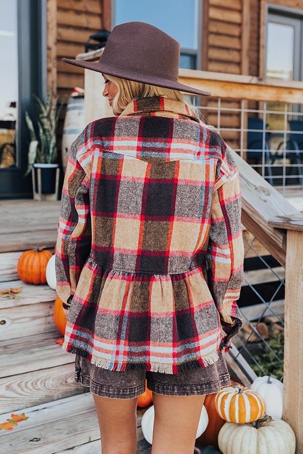 Impressions Pumpkin Patch Ready Peplum Jacket In Brown