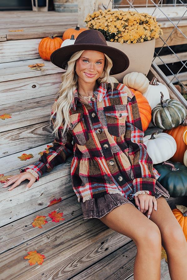 Impressions Pumpkin Patch Ready Peplum Jacket in Brown