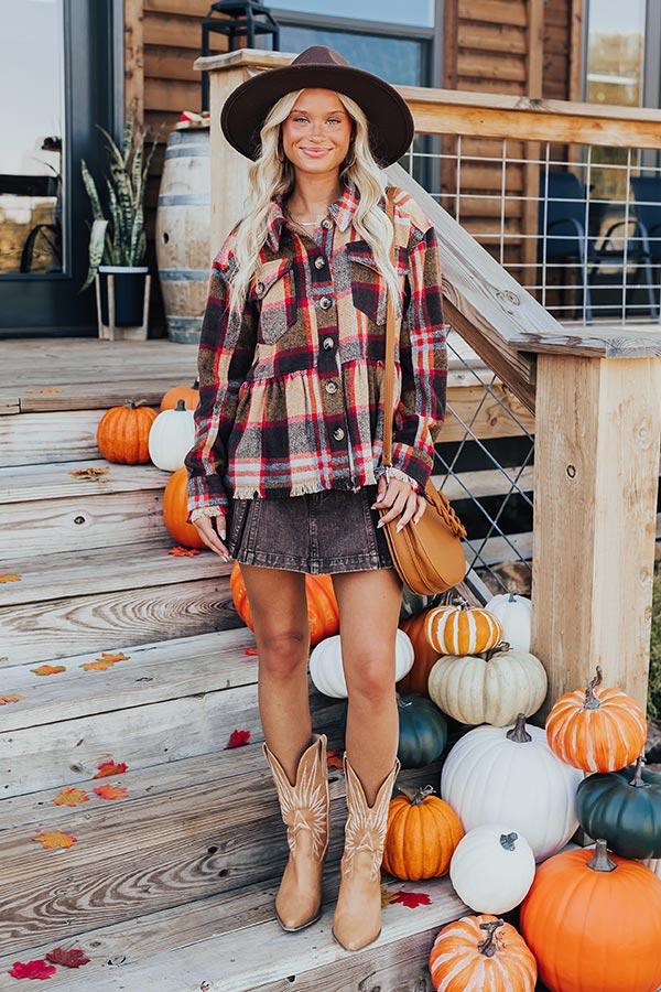 Impressions Pumpkin Patch Ready Peplum Jacket In Brown