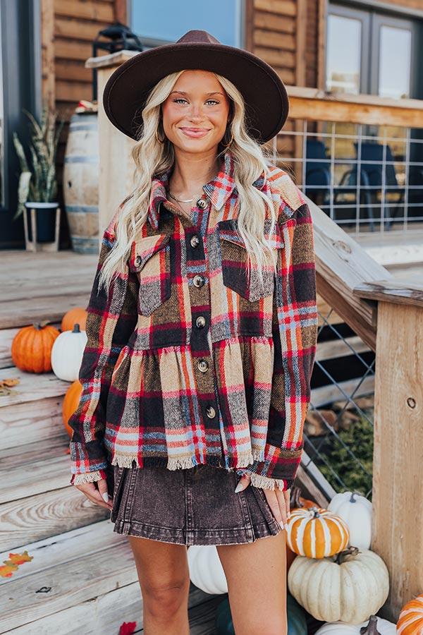 Impressions Pumpkin Patch Ready Peplum Jacket In Brown