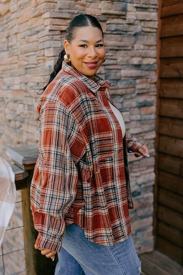 Impressions Pumpkin Spice Dreaming Plaid Jacket Curves