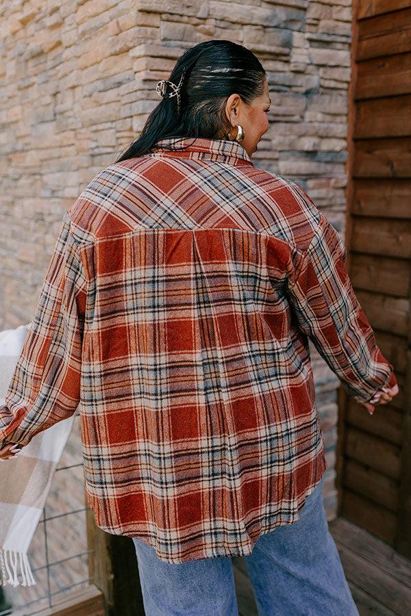 Impressions Pumpkin Spice Dreaming Plaid Jacket Curves