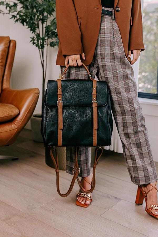 Impressions Punctual And Perfect Faux Leather Backpack In Black