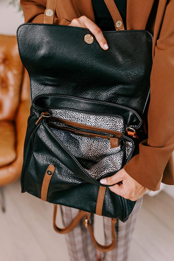 Impressions Punctual And Perfect Faux Leather Backpack In Black
