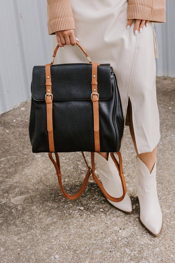 Impressions Punctual And Perfect Faux Leather Backpack In Black