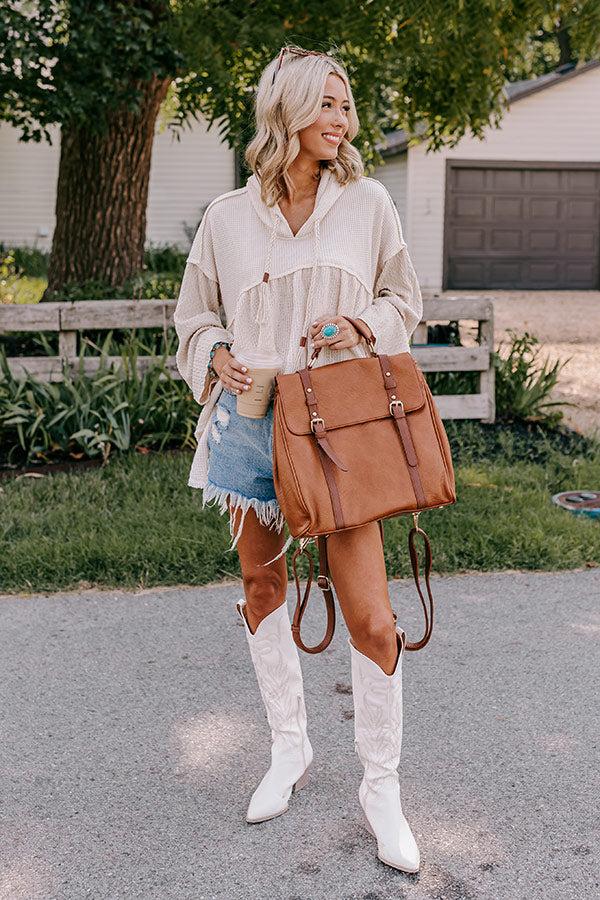 Impressions Punctual And Perfect Faux Leather Backpack In Brown