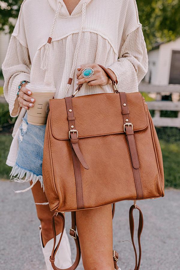 Impressions Punctual And Perfect Faux Leather Backpack In Brown
