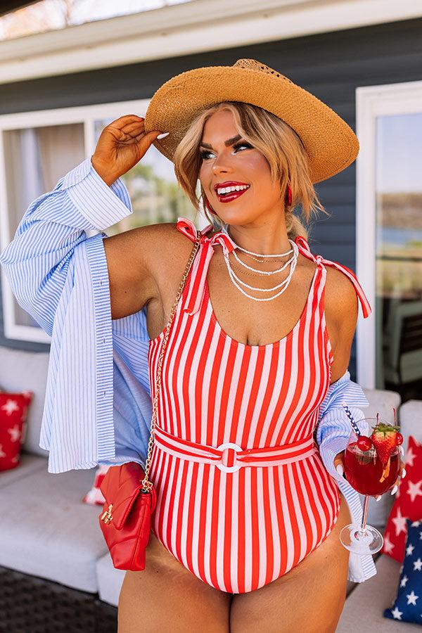 Impressions Pure Peace Stripe Button Up In Sky Blue Curves