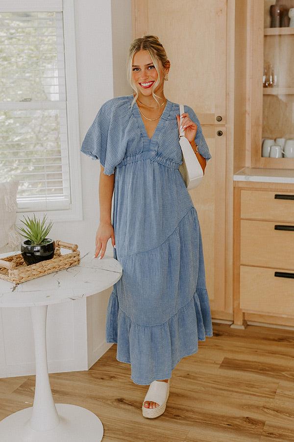 Impressions Pursuit Of Happiness Midi Dress In Blue