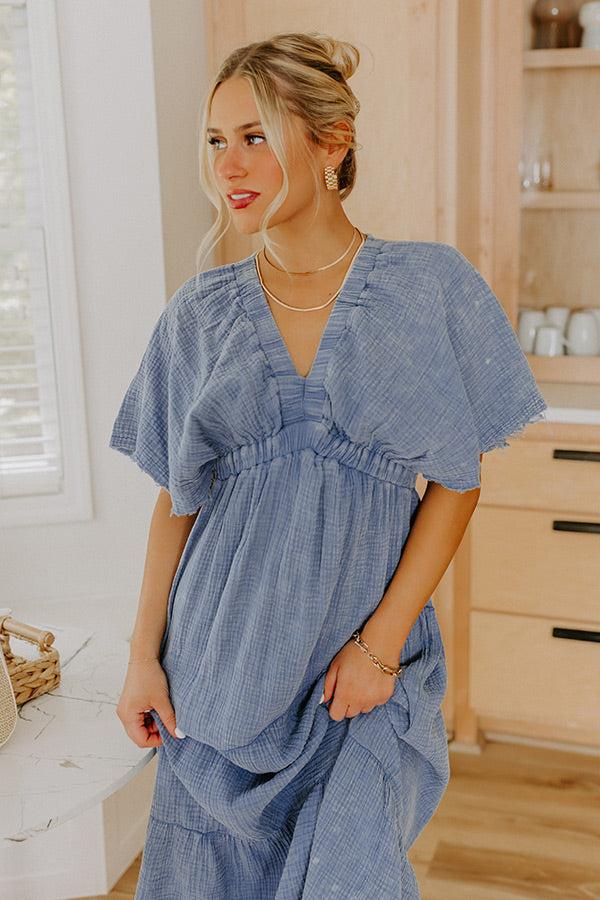 Impressions Pursuit Of Happiness Midi Dress In Blue