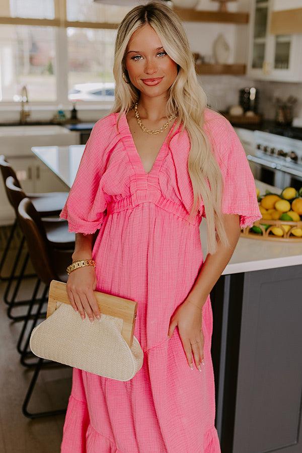 Impressions Pursuit Of Happiness Midi Dress In Pink