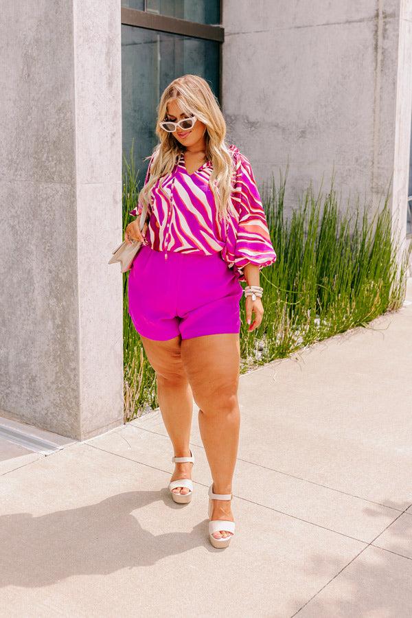 Impressions Ready To Remix High Waist Shorts In Orchid Curves