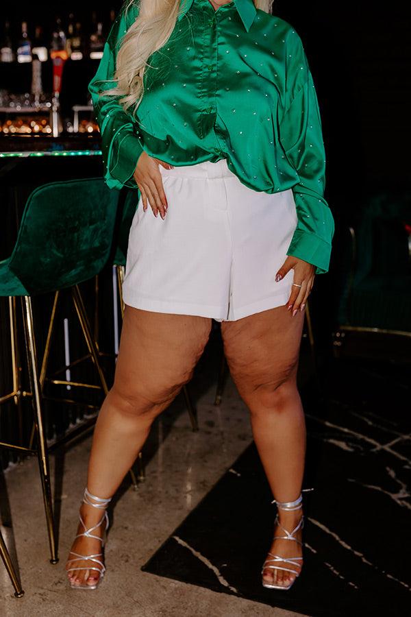 Impressions Ready To Remix High Waist Shorts In White Curves