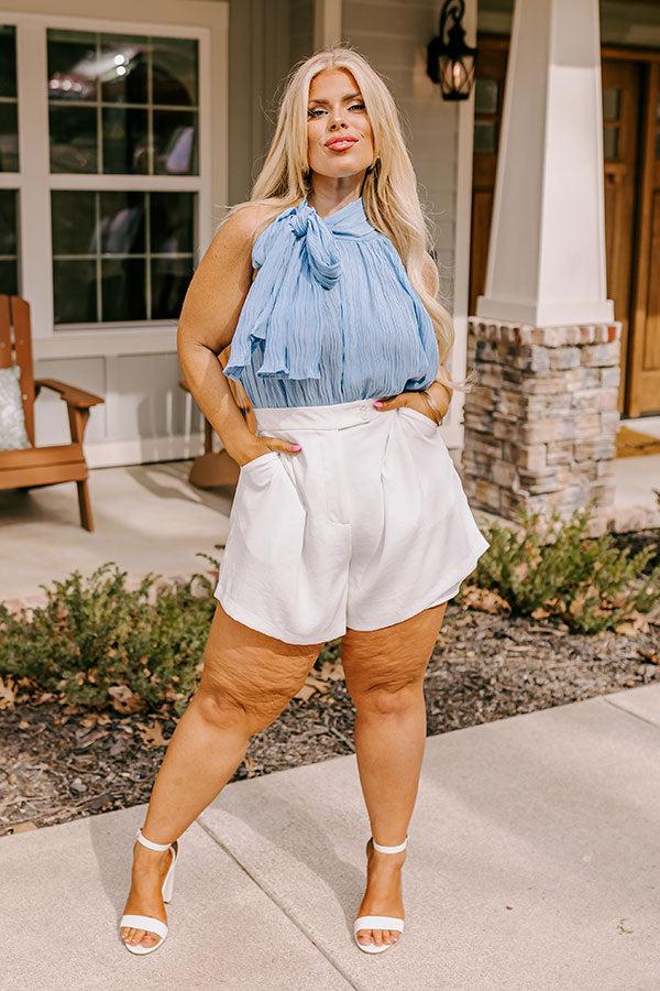 Impressions Ready To Remix High Waist Shorts In White Curves