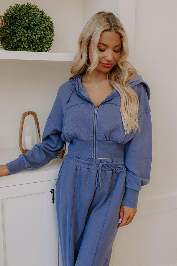 Impressions Road Trip Ready Vintage Wash Crop Sweater in Riverside