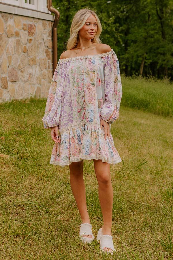 Impressions Romance In The Air Floral Off Shoulder Mini Dress