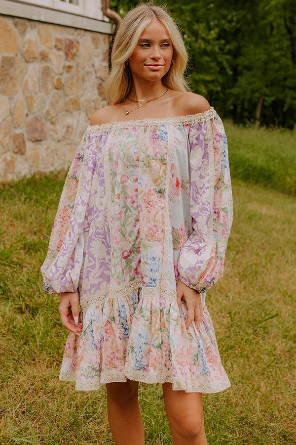 Impressions Romance In The Air Floral Off Shoulder Mini Dress
