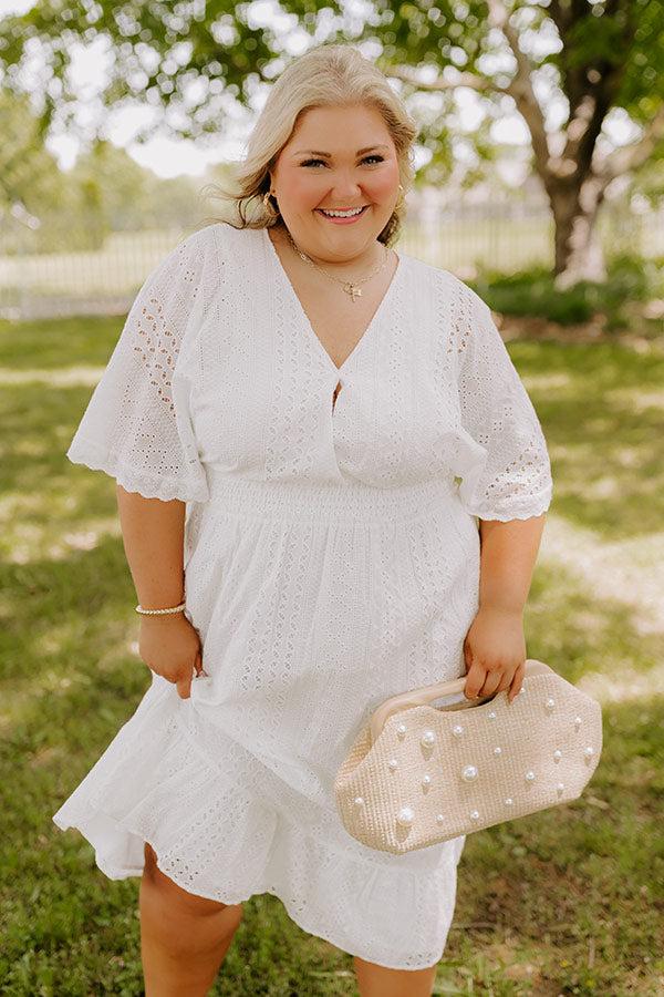 Impressions Romantic Bliss Eyelet Midi Dress Curves