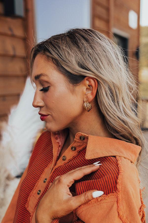 Impressions Romantic Playlist Hoop Earrings In Gold