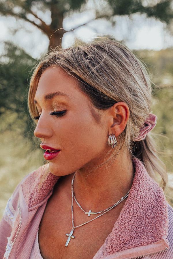 Impressions Romantic Playlist Hoop Earrings In Silver