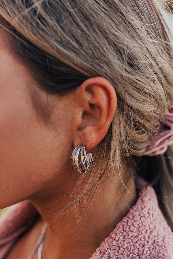 Impressions Romantic Playlist Hoop Earrings In Silver