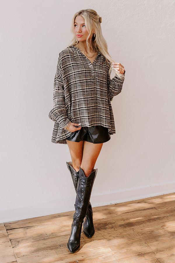 Impressions Rustic Vineyard Tweed Linen-Blend Top In Black