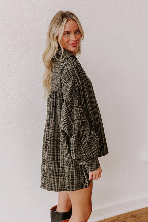 Impressions Rustic Vineyard Tweed Linen-Blend Top In Olive