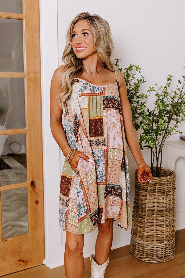 Impressions Salty Breeze Babe Shift Dress In Iced Latte