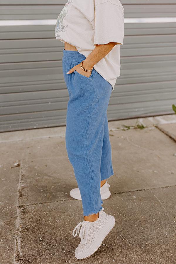 Impressions Sandy Coast High Waist Pants In Blue Curves