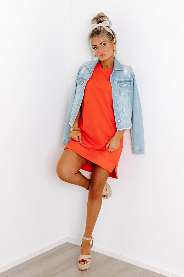 Impressions Sangria And Sandals T-Shirt Mini Dress In Tangerine