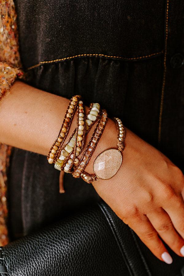 Impressions Sangria Cruise Semi Precious Wrap Bracelet In Primrose Yellow