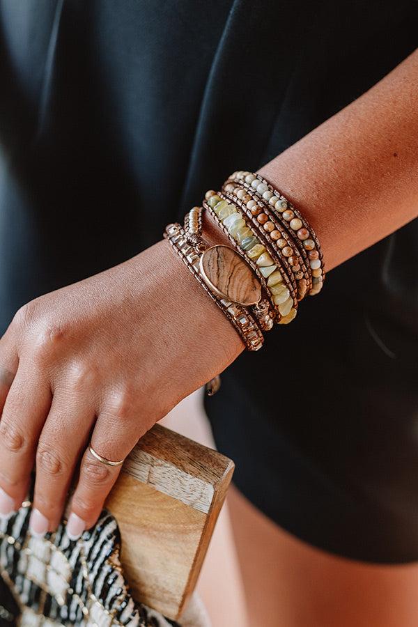 Impressions Sangria Cruise Semi Precious Wrap Bracelet In Primrose Yellow