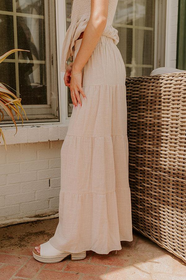 Impressions Santorini Breeze High Waist Wide Leg Pants In Birch