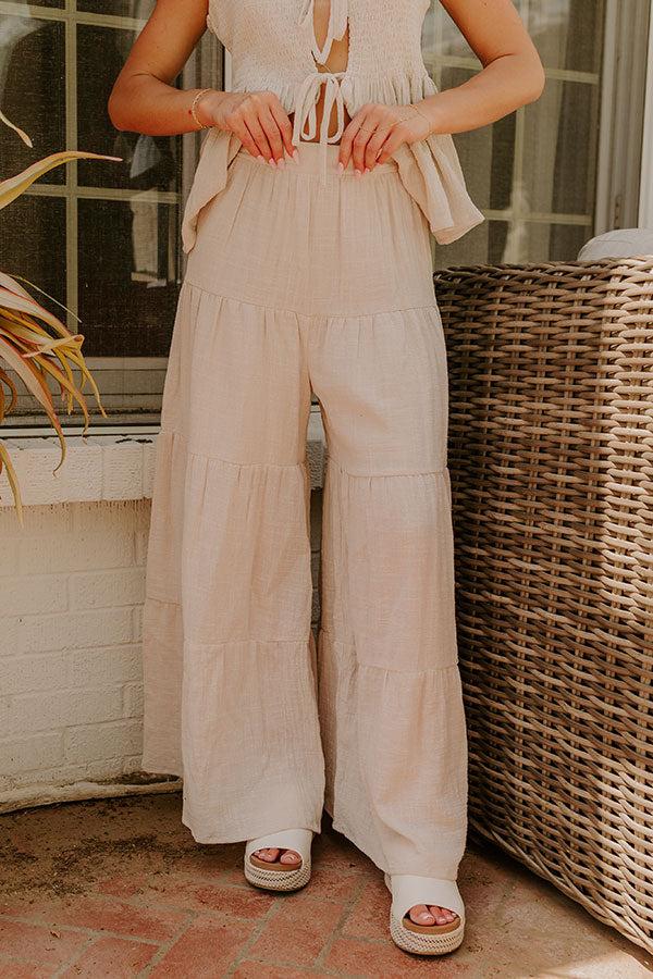 Impressions Santorini Breeze High Waist Wide Leg Pants In Birch