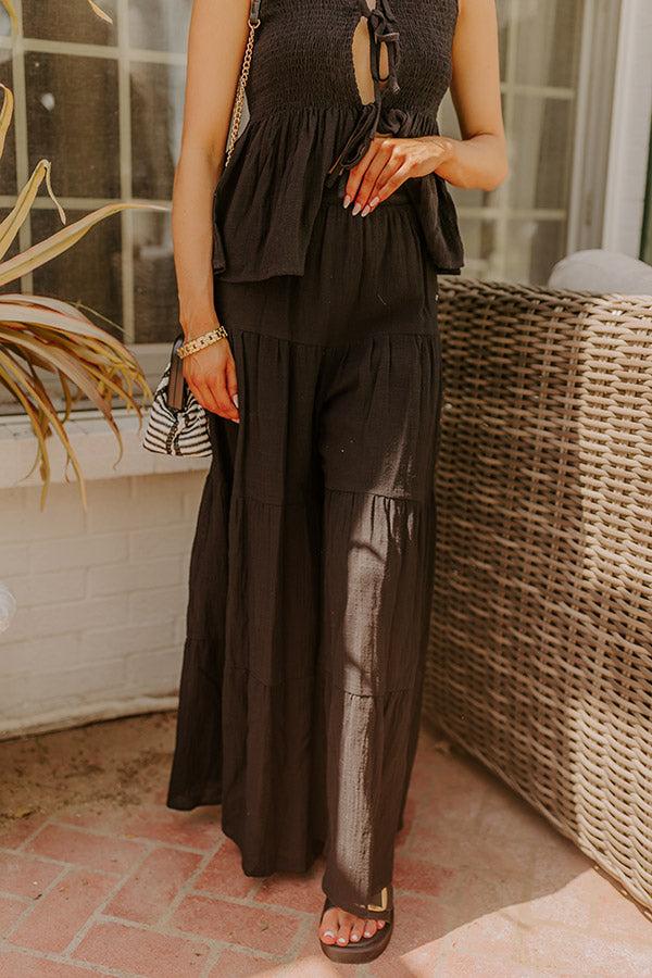 Impressions Santorini Breeze High Waist Wide Leg Pants In Black