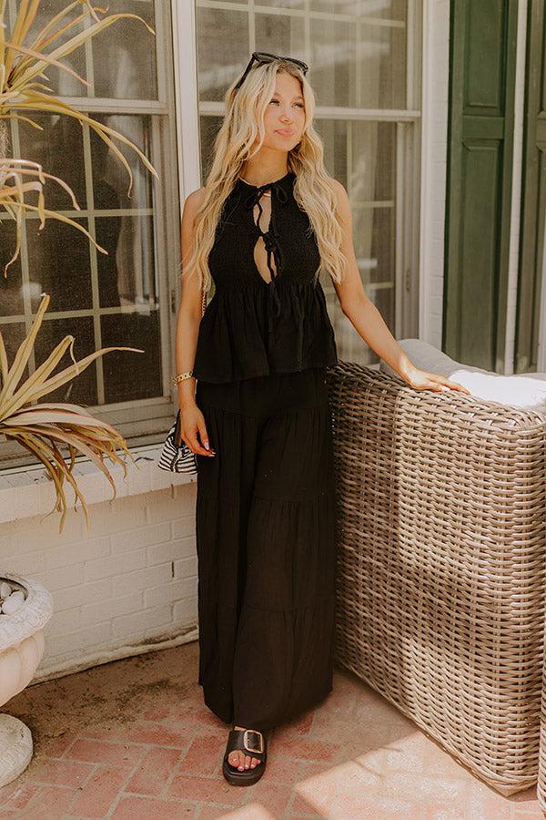 Impressions Santorini Breeze High Waist Wide Leg Pants in Black